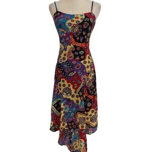 DeLia’s Dolls kill patchwork paisley midi dress colorful Sz‎ Xs